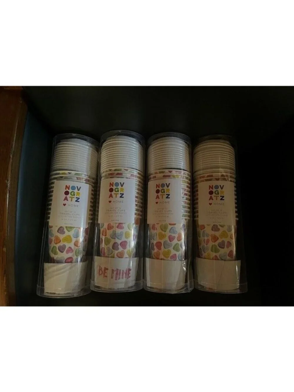 Novogratz Home Valentine's Be Mine 16oz Travel Cup Set - 48 Brand New